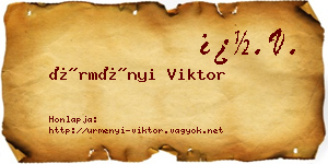 Ürményi Viktor névjegykártya