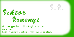 viktor urmenyi business card