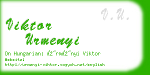 viktor urmenyi business card